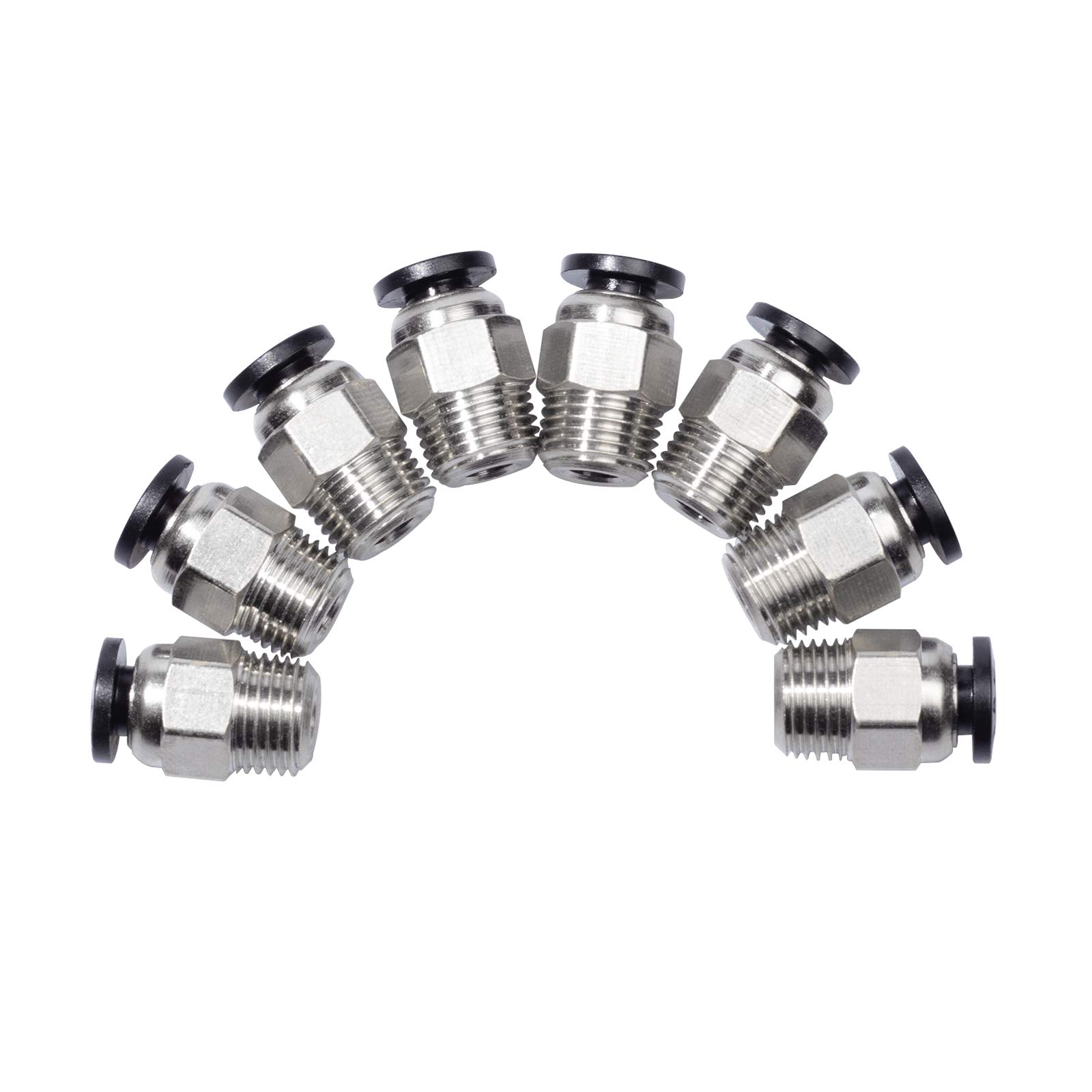 Lot De 10 Connecteurs Pneumatiques PC4-M10 – Pour E3D-V6, Compatible Ender-3, Ender-3 V2, En Acier Inoxydable | Raccords Droits Mâles Pour Tube PTFE 4 Mm - 2