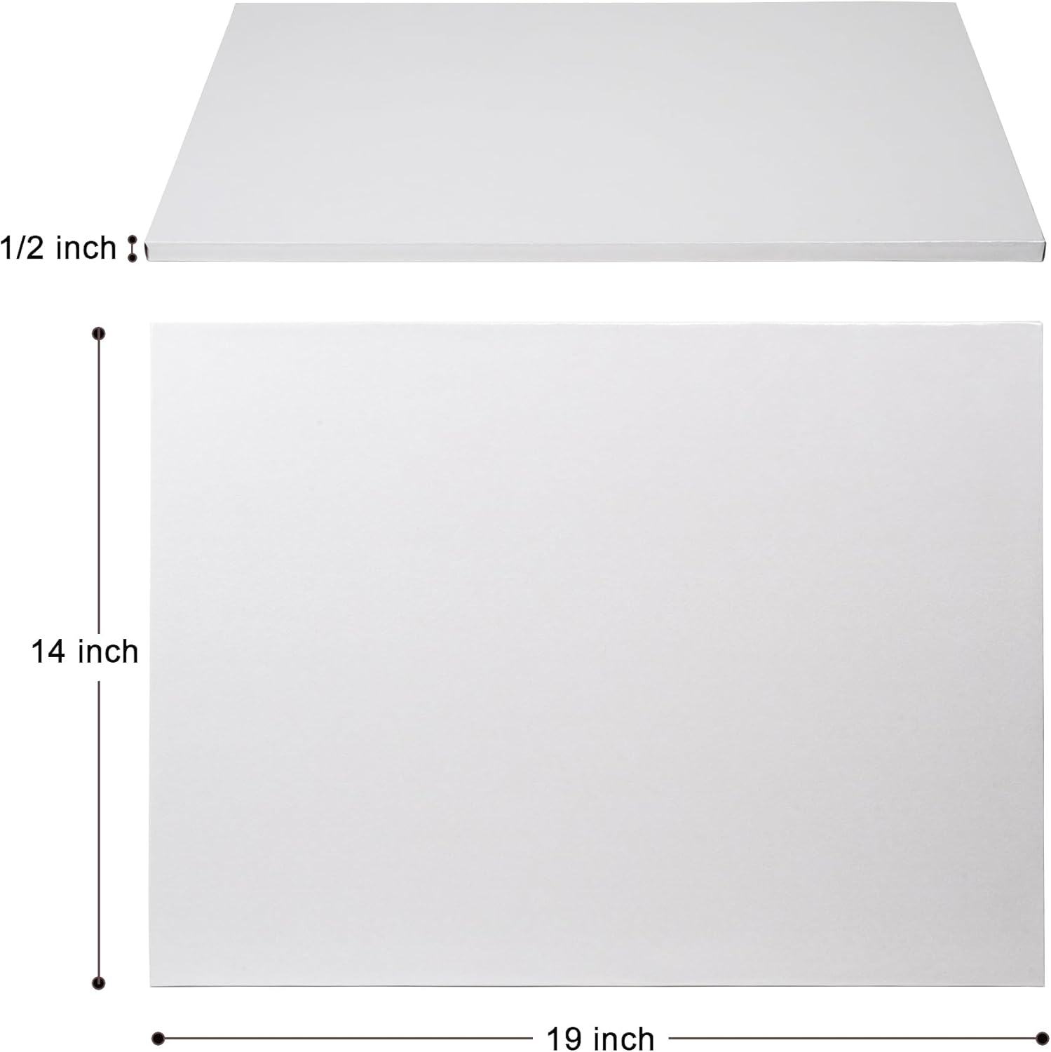 14x19 inches Half Sheet Cake Boards 1/2inch Thick - Sturdy Cake Drums with Smooth Straight Edges, Waterproof & Oil-Proof (White, 14x19"(half sheet)) 14x19"(half sheet) White