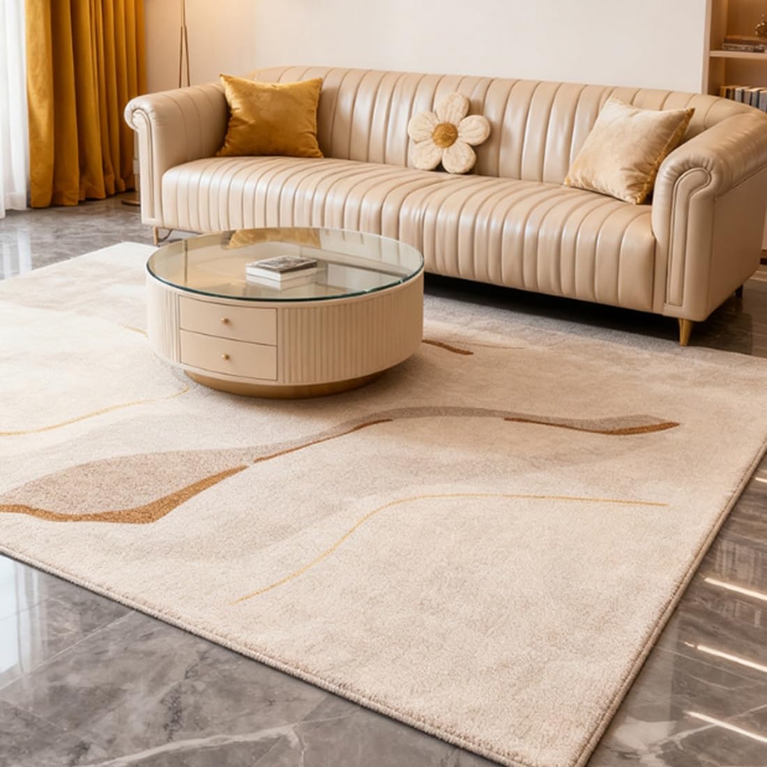 Tapis de chambre lavable grand format et tapis antidérapant pour le bureau