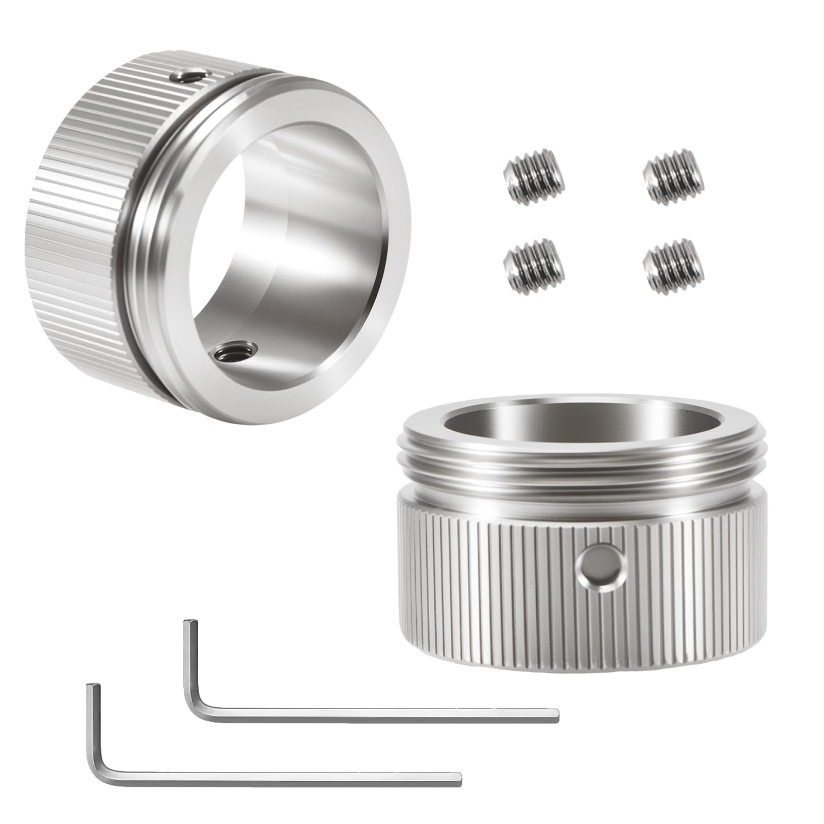 Adapter termostatu grzejnika do zaworów RA ze stali nierdzewnej (2 sztuki) - w zestawie śruby i klucz imbusowy - kompatybilny z Danfoss RA (20-23 mm) na M30 x 1,5 do głowic termostatu