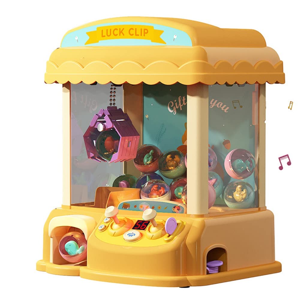 Arkyomi Machine à Attraper Les Poupées pour Enfants,Machine Grabber avec 20 Mini-Jouets et 10 Pièces de Jeu,Jeu d'Arcade Musical,Idéal Cadeau d'anniversaire et de Noël pour Filles,Couleur Rose