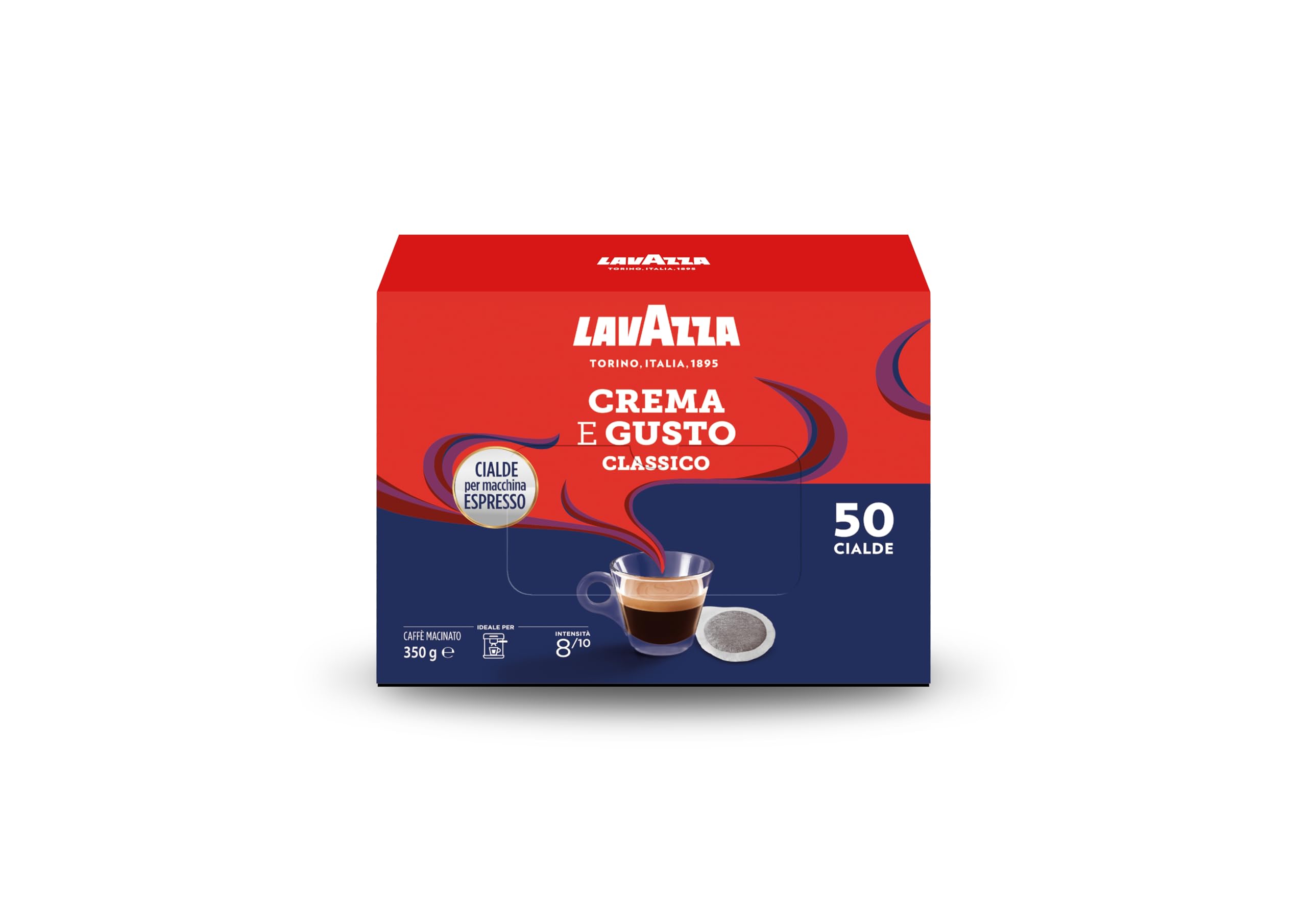 Lavazza Crema e Gusto 50 Cialde Caffè ESE 44mm Miscela Arabica e Robusta Intensità 8