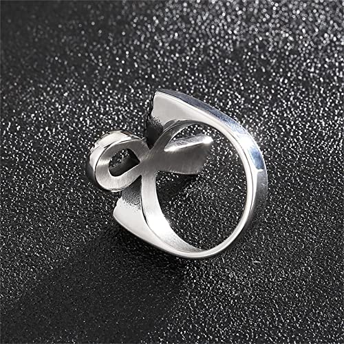 Oidea Jewelry Men's Ankh Ring, Retro Ancient Egyptian Ankh Cross Ring, Snake Pattern Symbol Ring, Stainless Steel Rings For Men Women, With Gift Bag, Size 13 #TOP5