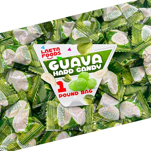 Guava Candy | 1 Pound Bag | Exotic Candy Individually Wrapped | Classic Guava Hard Candies for Buffets, Gifting, Party Treats, Events, Office Bowls & Sharing