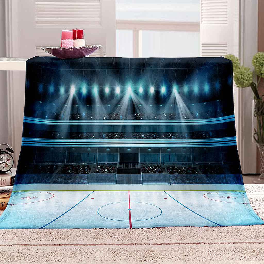 Couverture chaude patinoire hockey flanelle contre le froid en hiver 150x200