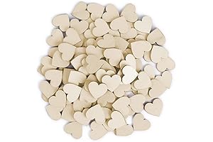 100 Premium 1" Wooden Hearts for Heartfelt Crafts