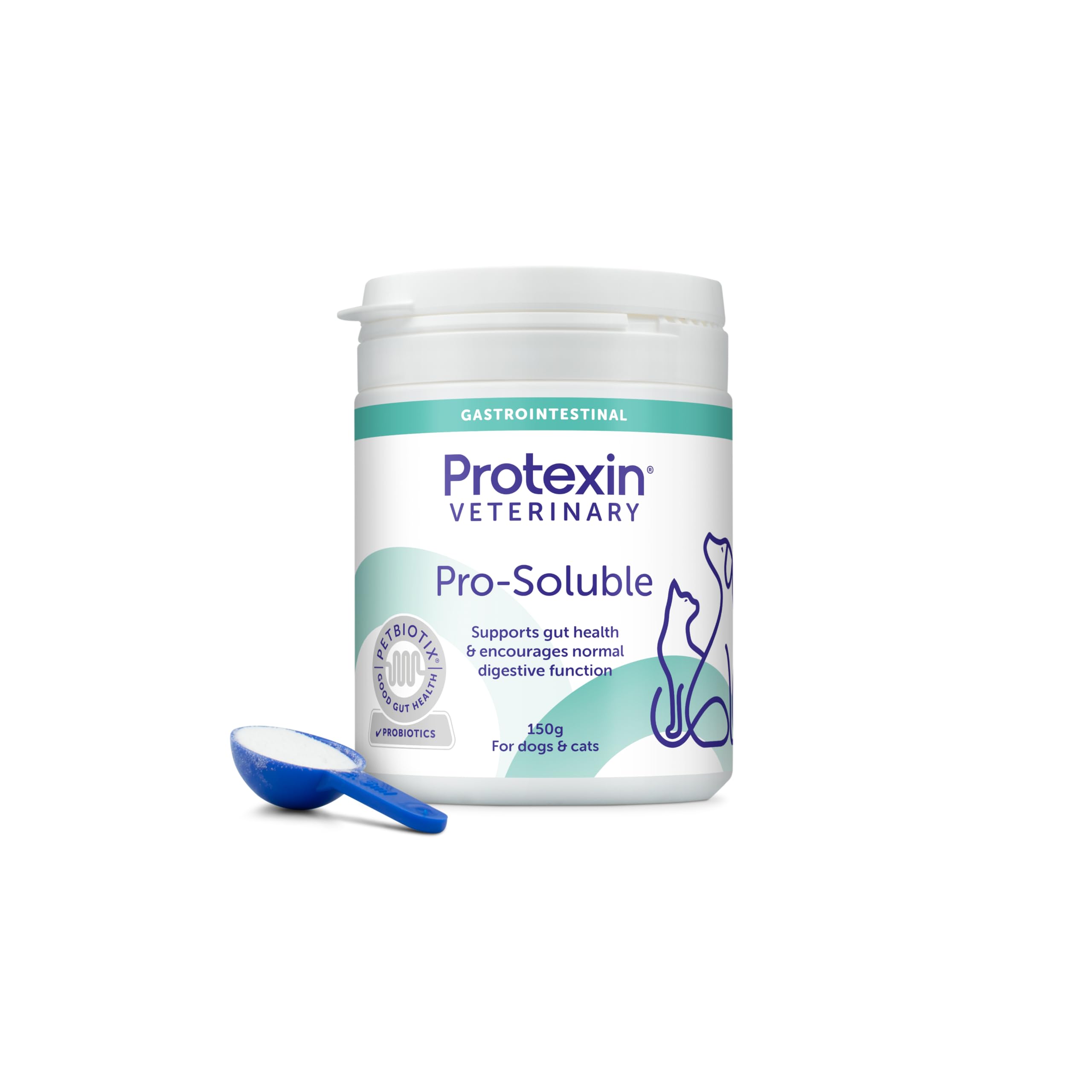 Protexin Veterinary Pro-Soluble Probiotic Powder for Dogs & Cats – Supports Digestive Health, Gut Balance & Anal Gland Function – Suitable for Sensitive Stomachs – 150g