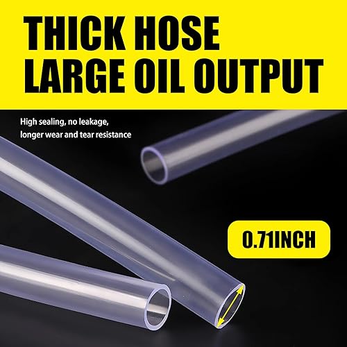 Miniatura 2 de UGSHY 1 tubo de bombeo de aceite para automóvil, dispositivo de bombeo de aceite manual de sifón de gas con tubo de 5.9 pies + cabeza de cobre, tubo