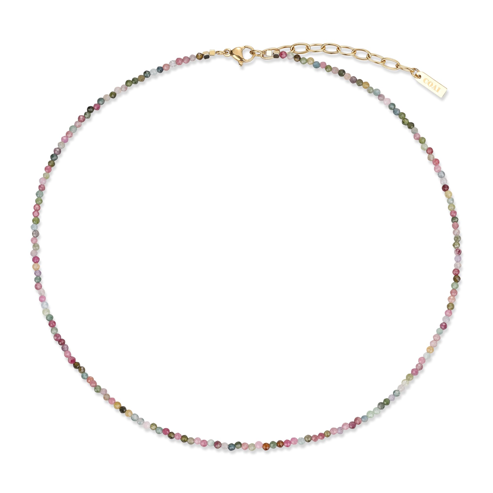 COAI Collana da Donna con Perline di Pietre Naturali, Collana Fina Stile Minimalista da Donna Leggera per l'Estate