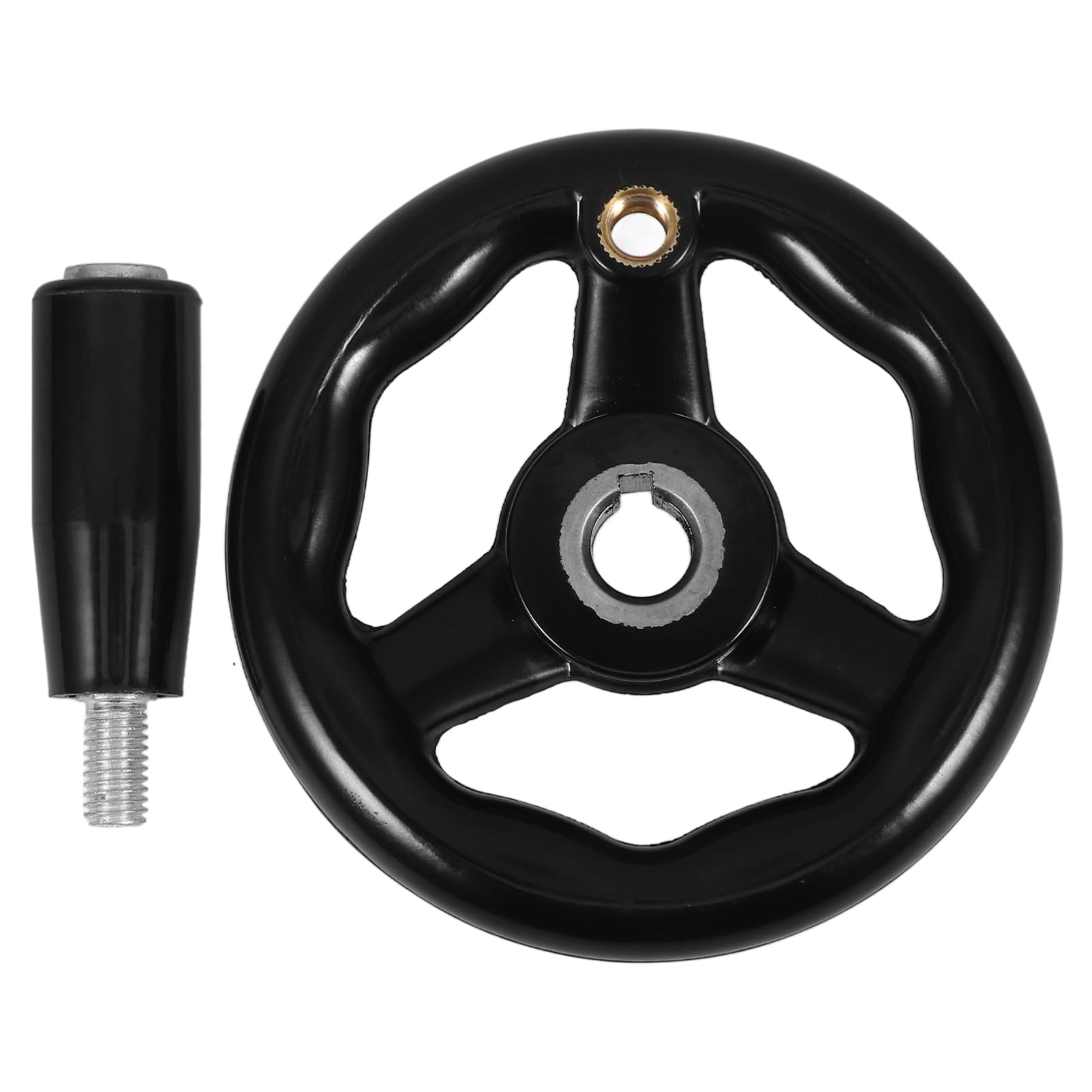 OUNONA Machine Tool Rotary Handle Lathe Hand Wheel Hand Wheel Crank Milling Machine Hand Wheel Revolving Hand Wheel Detachable Hand Wheel Three Spoke Hand Crank Black Bakelite