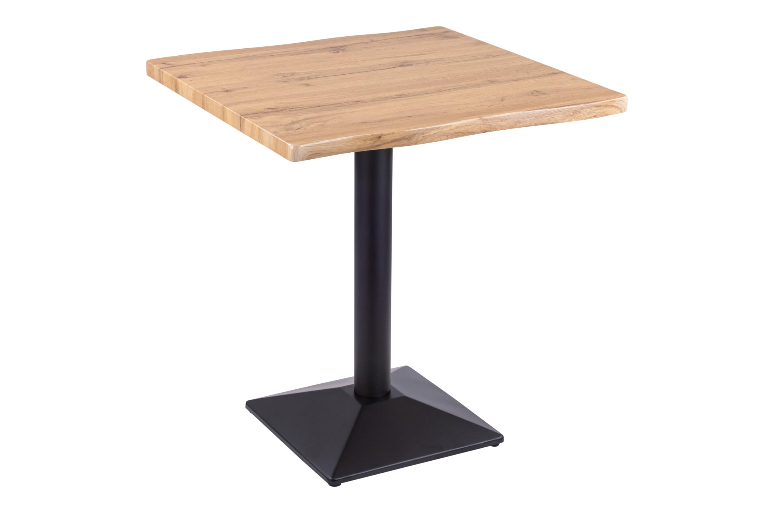 SAM Tischplatte Joan | 60 x 60 cm eckig | Holz | Farbe: Eiche | Baumkante | Holzplatte für Küche & Café