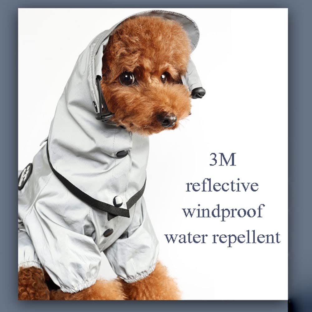 Imperméable pour Chien HYQHYXImperméable pour Chiot | Capuche d'extérieur réfléchissante | Imperméable Pliable avec Protection Coupe-Vent à Quatre Jambes(Color:XL,Size:)