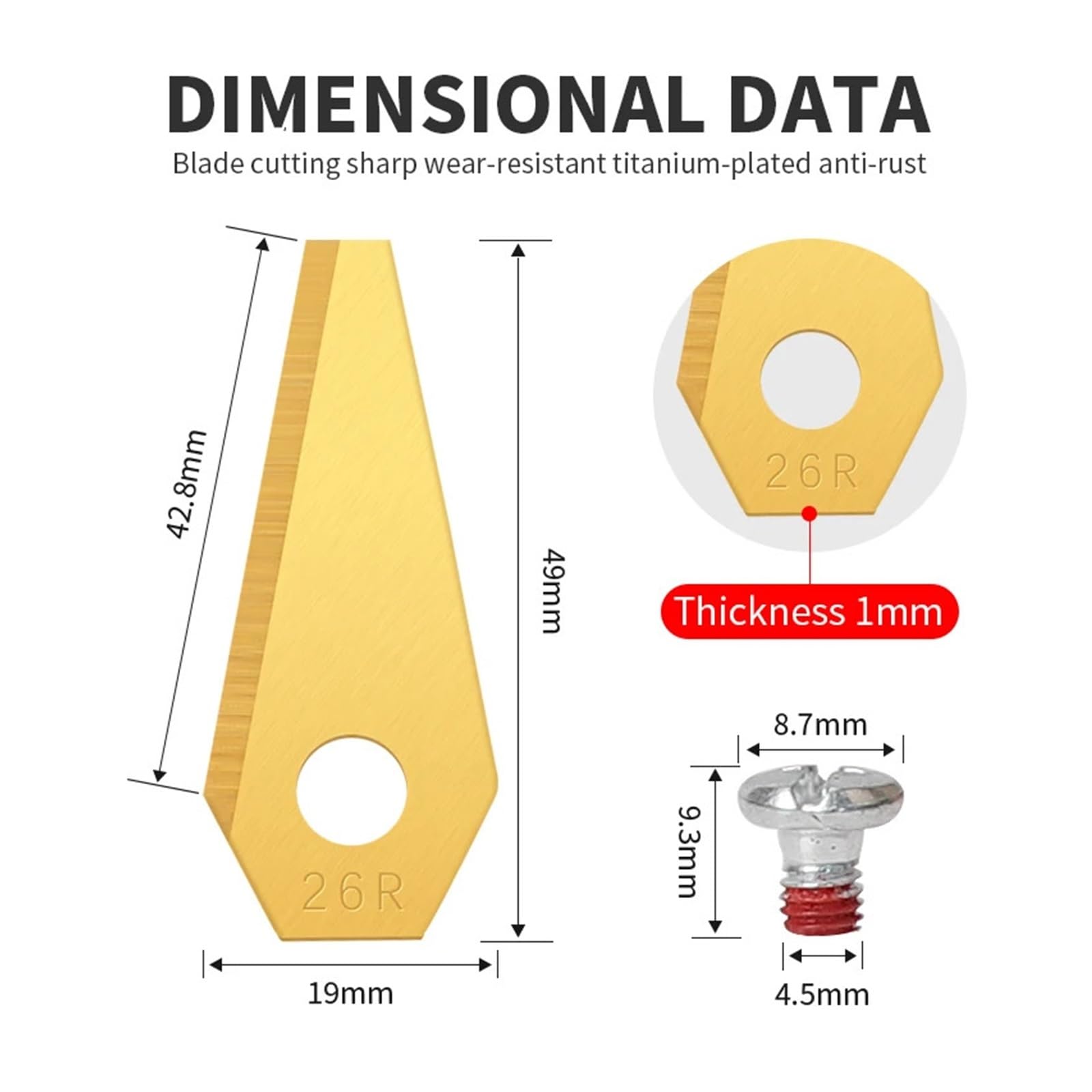 Cuchillas de Repuesto for cortacésped (Paquetes de 9, 18 y 27 Piezas) de Acero Inoxidable for Robot cortacésped Indego.(Silver 27pcs)
