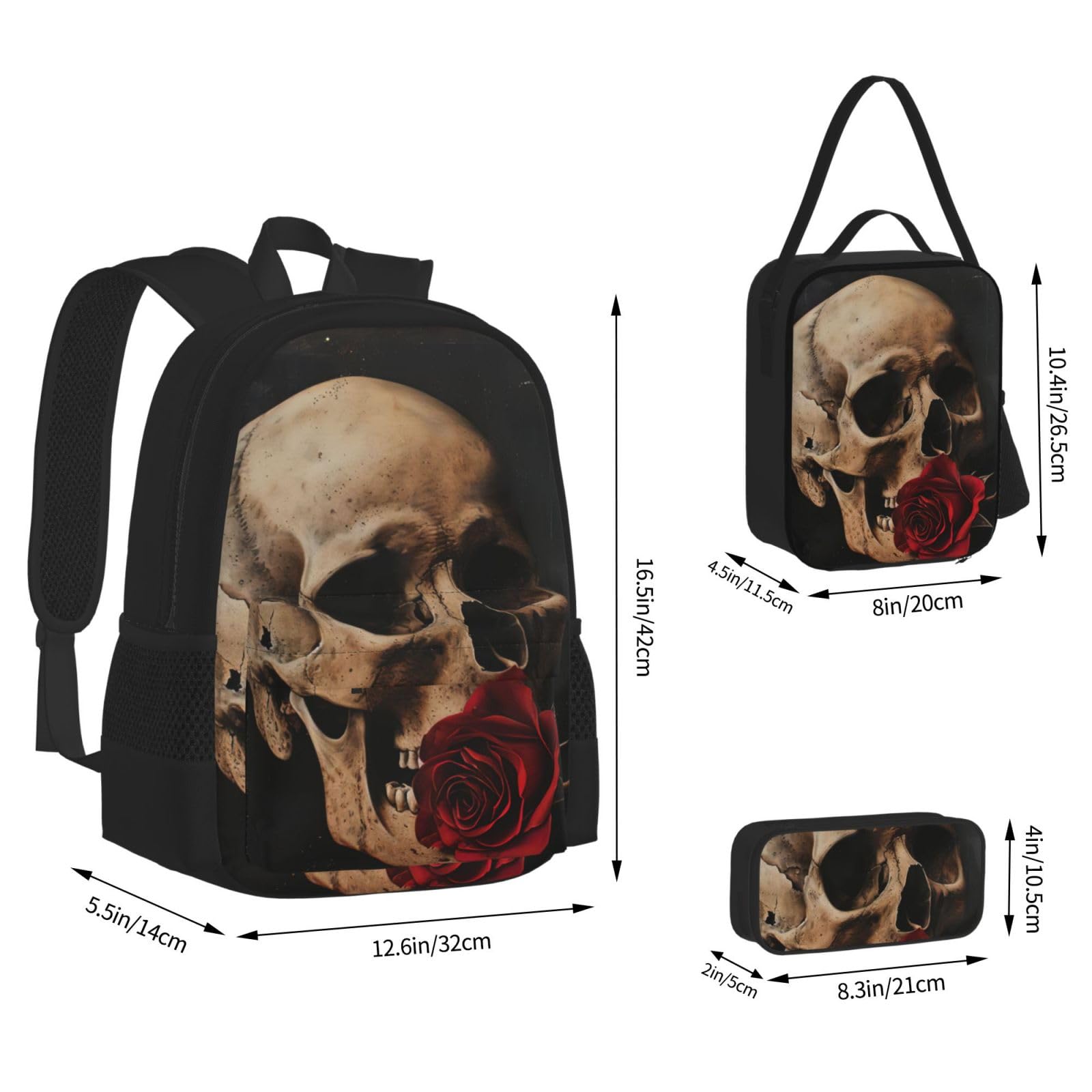 Zaino, borsa portapranzo, astuccio, set da 3 pezzi, per lavoro e