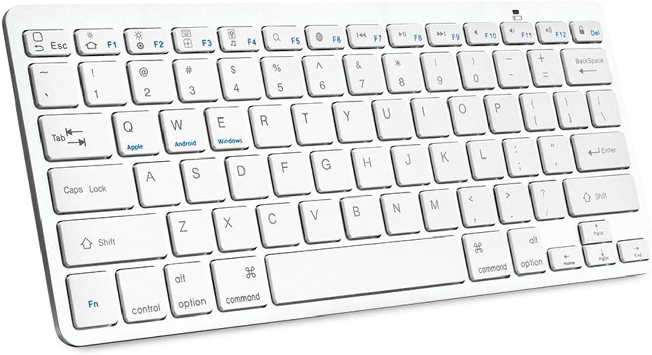 HXMJ Bluetooth Keyboard,Ultra-thin Wireless Bluetooth 3.0 Keyboard,Universal Use for iPhone/iPad Air/iPad Pro/iPad Mini/Mac,Windows,PCs,Smartphones and Tablets (Silver)
