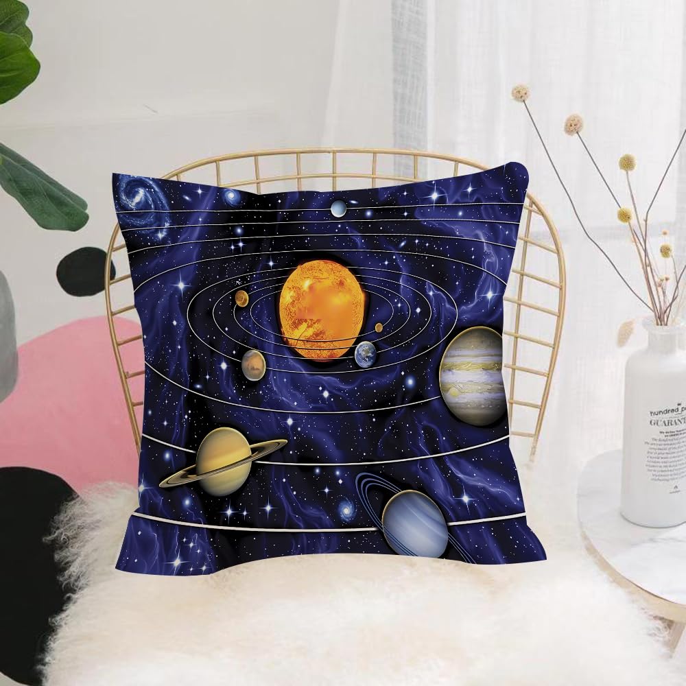 Hyosxw Solar System With Eight Planets. Elements Of - A7 Cushion Cover,Throw Pillow Case Home Decorative For Living Room Bedroom Sofa Chair 18X18 Inch,Solar System With Eight Planets. Elements Of This Image Furnished By Nasa.,Pillowcase 45X45cm