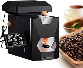 Electric Coffee Roaster Machine - 3 Modes, 9 Automatic Profiles & Semi/Manual Options for Light, Medium, Dark Roasts - Smokeless Drum Roaster with Smoke Filter & Pipes for Home Baristas
