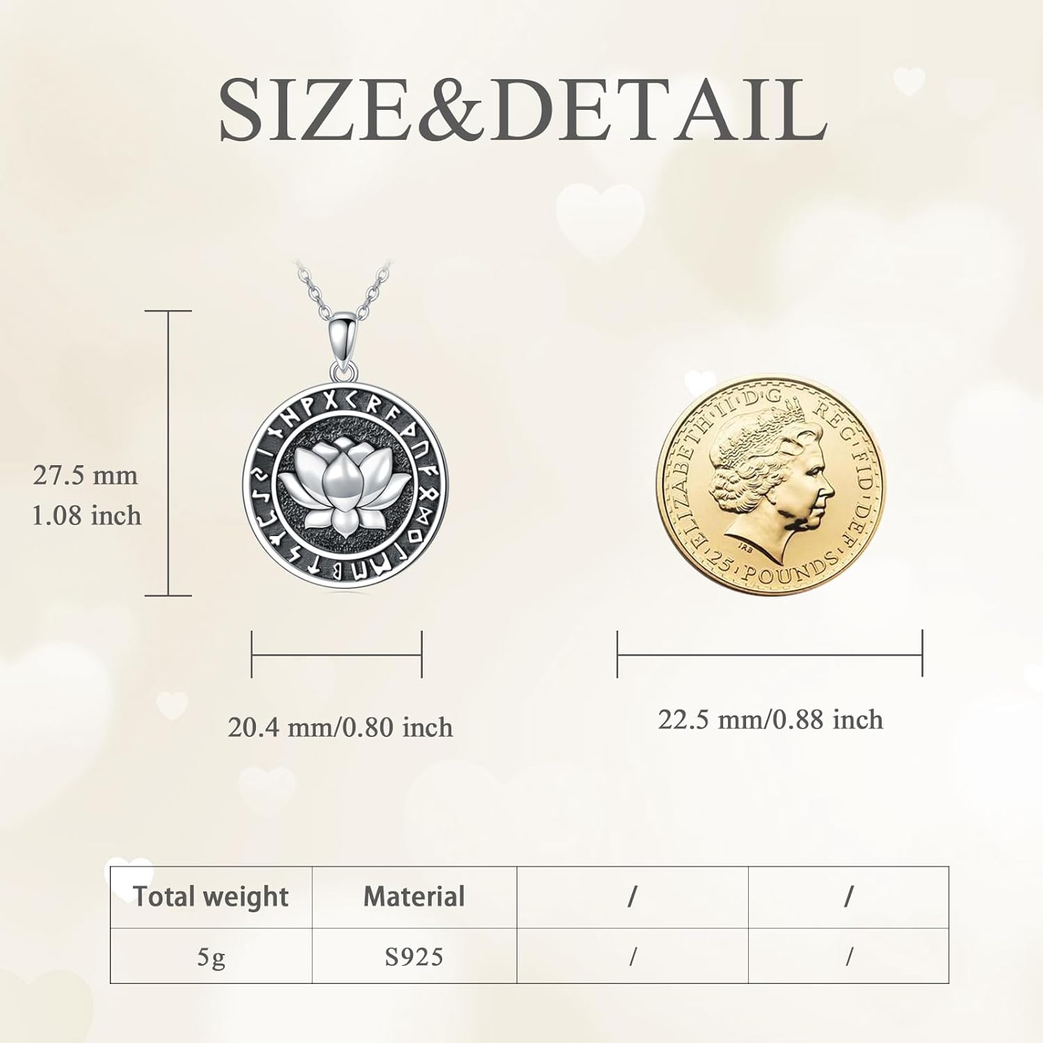 Lotus Necklace 925 Sterling Silver Viking Pendant Norse Jewelry Gifts for Women Men - Image 2