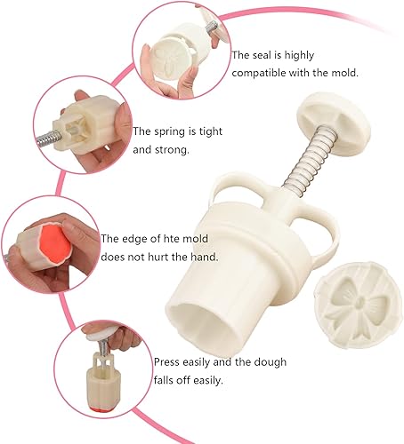 Miniatura 7 de Moldes para pastel de luna rosa de 0.71 oz con 1 sello, juego de moldes para pastel de luna para festival de mediados de otoño, juego de moldes para