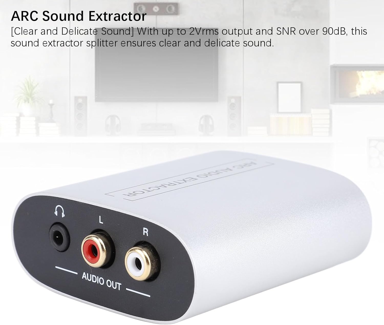 HD Multimedia Interface Audio Extractor Digital Analog Audio Converter, Sound Extractor ARC to 3.5mm Jack LR AV Ports Analog Stereo Output Sound Converter