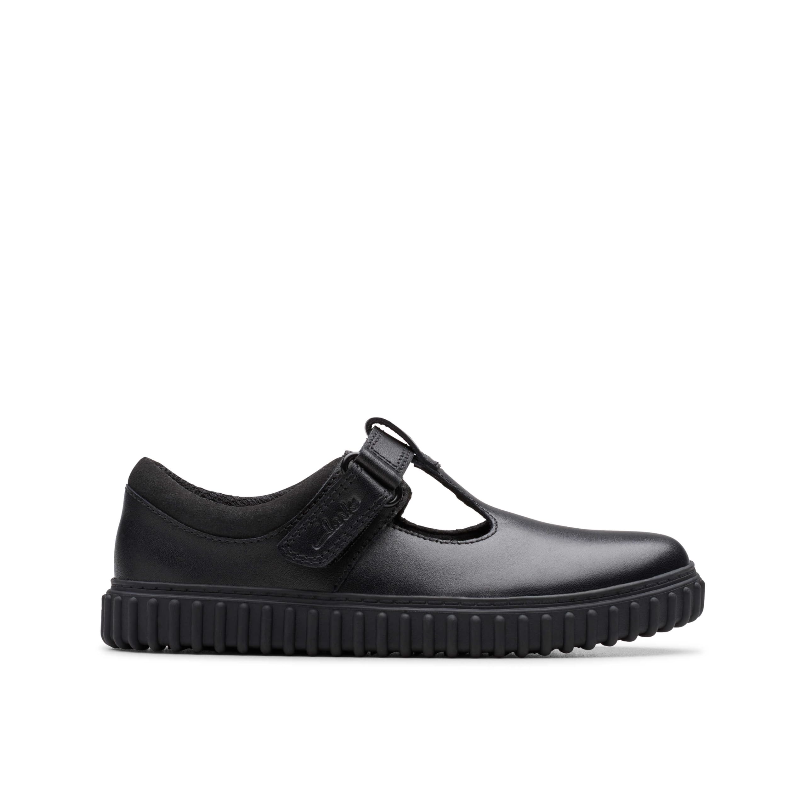 Clarks Girls Cove Hope K. -, Black Leather, 9 UK Child