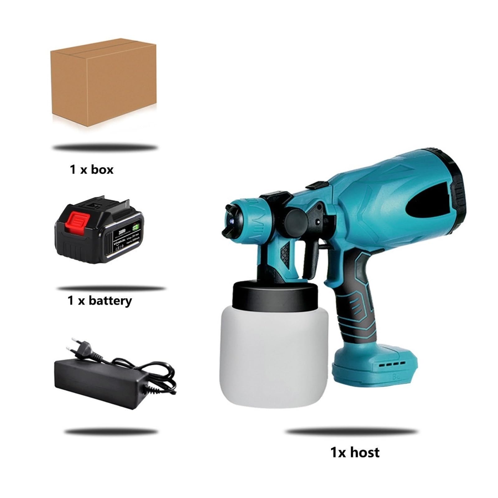 Pistolet natryskowy, 800ML aerograf elektryczny pistolet natryskowy bezprzewodowy pistolet do malowania mebli samochodowych aerograf z powłoką stalową do akumulatora 18V | One big battery