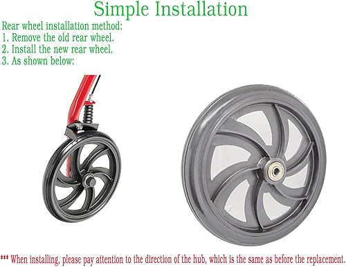 Miniatura 7 de Rueda de repuesto para rodillo modelo 10257, modelo aplicable: 10257/86860/86850/425, ruedas de repuesto Walker Rollator de 7.5 pulgadas