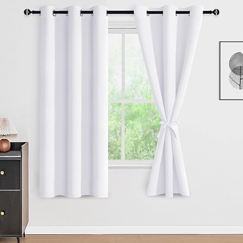 Miniatura 35 de DWCN Cortinas opacas 100% grises de 84 pulgadas de largo para dormitorio con forro negro, doble capa con aislamiento térmico, paneles de cortina