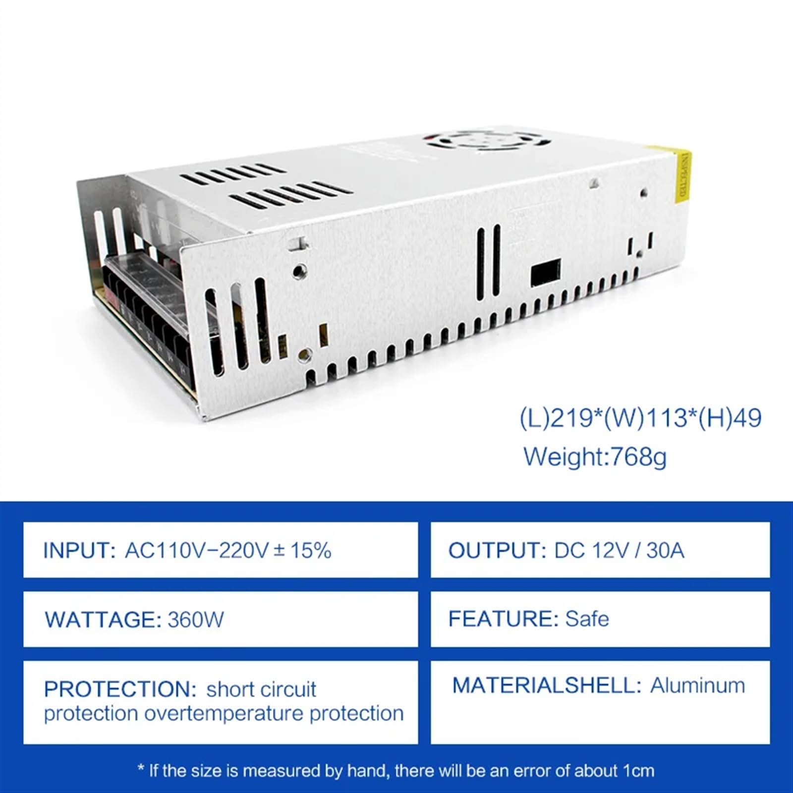 Fuente de alimentación de 220V a 12V, transformadores Fonte de 500W, 5V, 24V, 3V, 5V, 9V, 12V, 15V, 18V, 24V, 36V, 48V, fuente de alimentación conmutada SMPS(36V,5A)