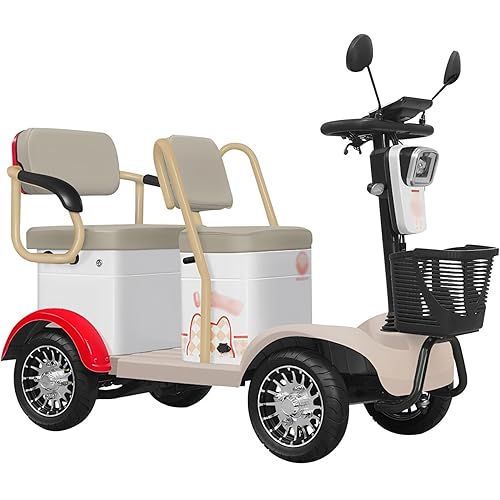 Electric Mobility Scooter for Seniors, 4 Wheel Power Chair with Removable Battery, Comfortable Padded Seat & Basket, Ideal for Indoor Outdoor Use(Lithium battery-650W)