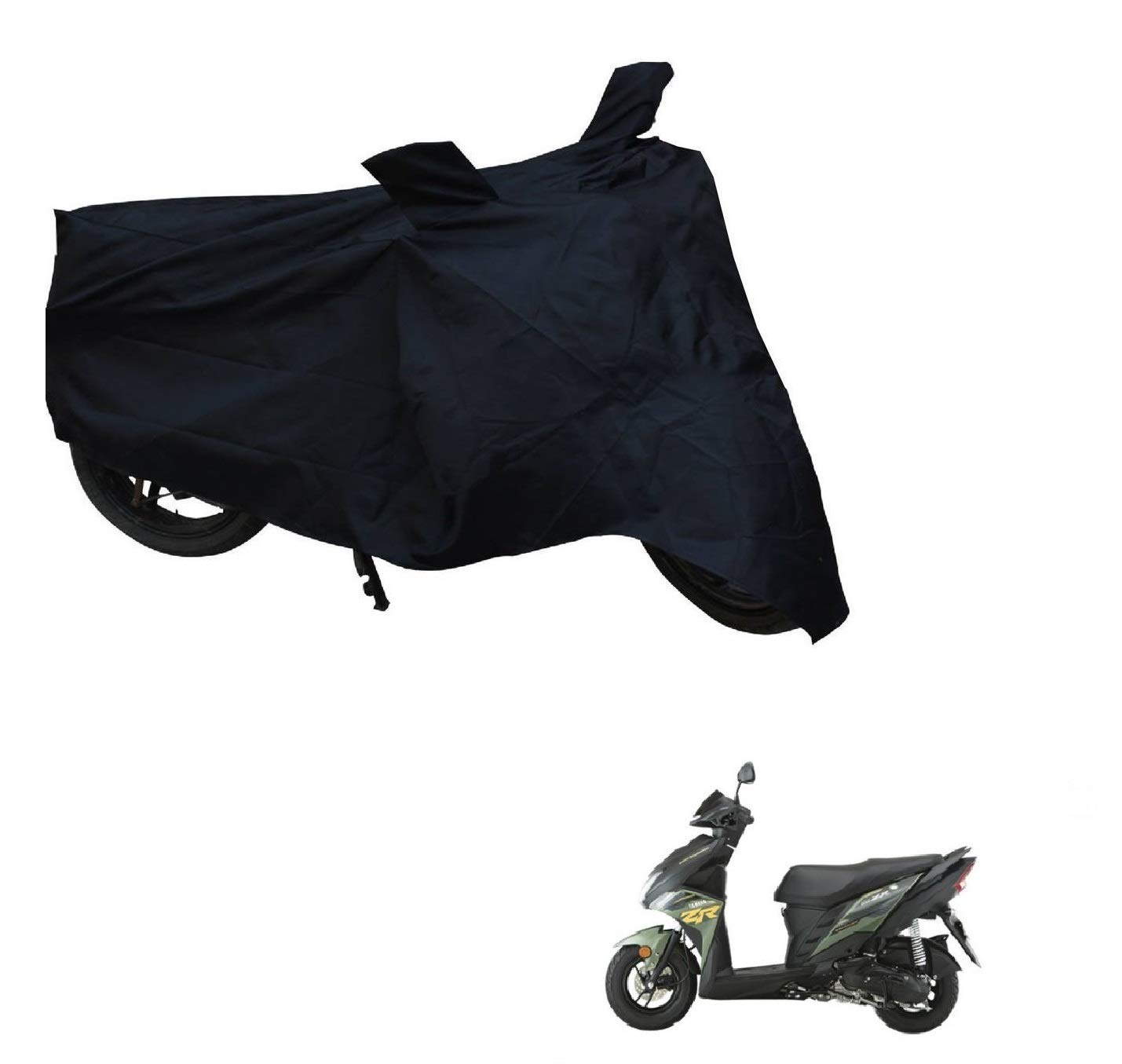 Hard Eight Parachute Black Body Cover with Mirror Pockets for Yamaha Cygnus Ray ZR