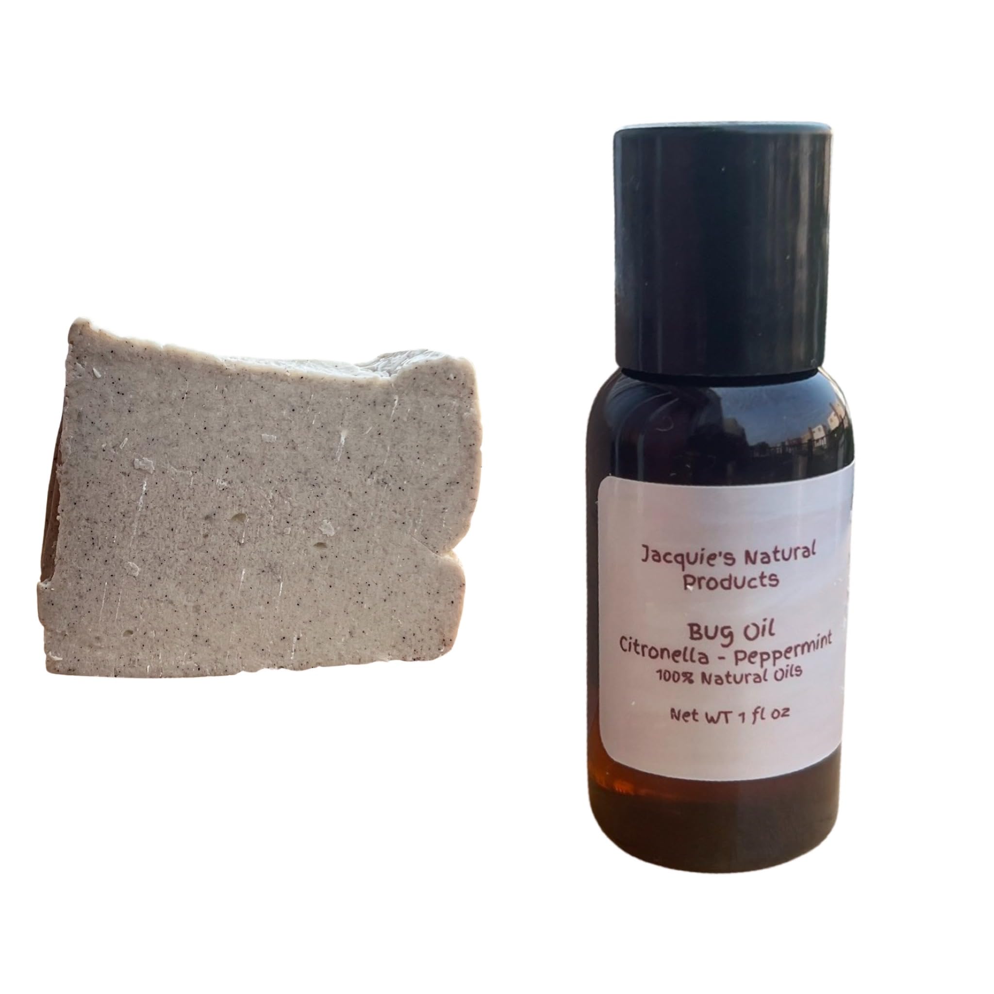 Jacquie's Natural Products - Citronella Essential Oil Soap and Body Oil - Hiking, Camping, Outdoors