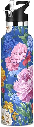 Miniatura 10 de Orchid Pansy Hyacinth - Botellas de agua reutilizables sin BPA con aislamiento de doble pared para escuela y deportes al aire libre