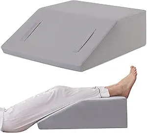 Leg Elevation Pillow for After Surgery, 6inch Foam Leg Elevating Pillow for Swelling and Blood Circulation, Leg Wedge Pillow for Sleeping, Knee Pillow for Knee Hip Ankle Pain Relief, Velvet