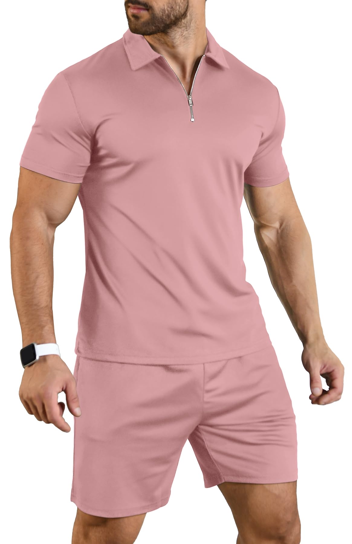 KUYIGO Herren Sommer Poloshirt & Shorts 2-teiliges Set Trainingsanzug Kleidung Mode Casual Loungewear Sets
