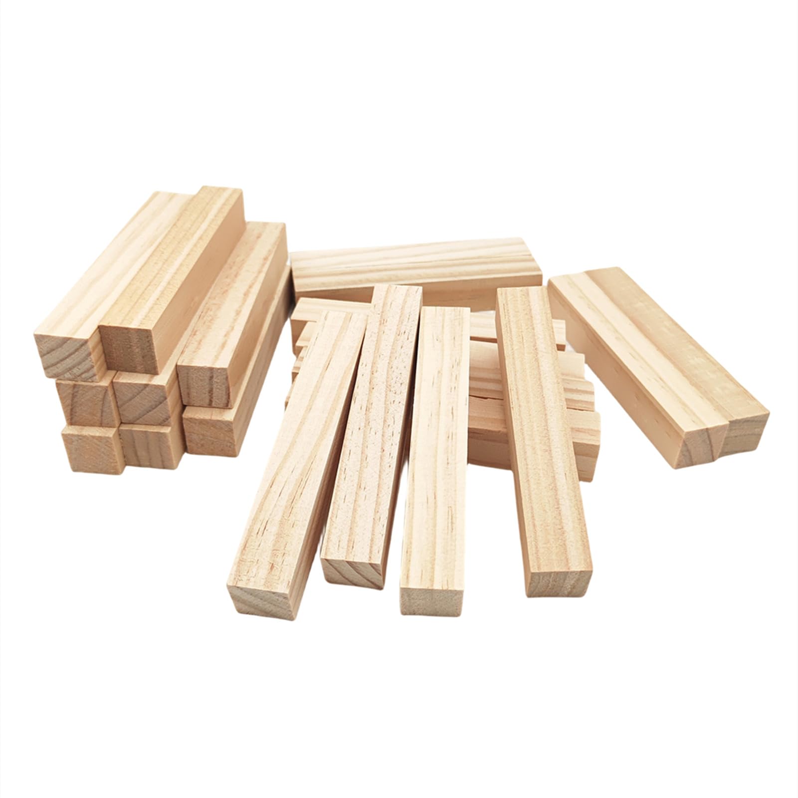 20PCS Unfinished Wood Blocks for Carving,12.5x2x2cm Rectangular Wood Craft Cubes, Whittling Wooden Blank Blocks for DIY Carving