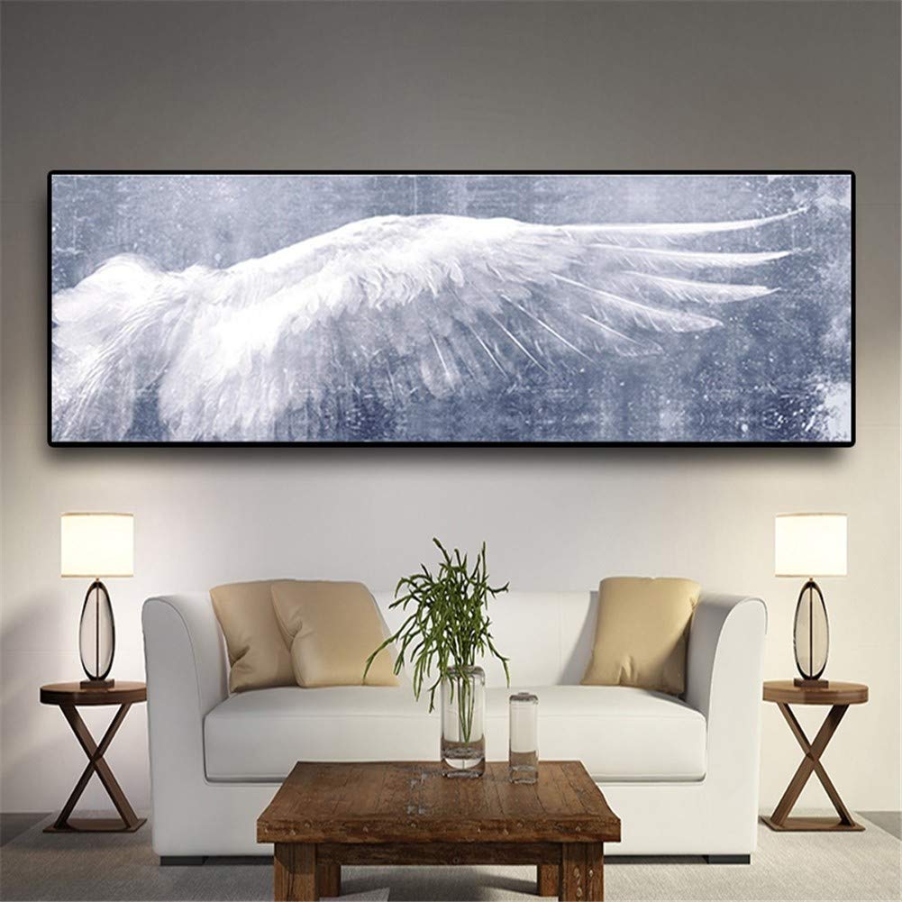 Broderie diamant ailes blanches grand format 80x160cm kit complet
