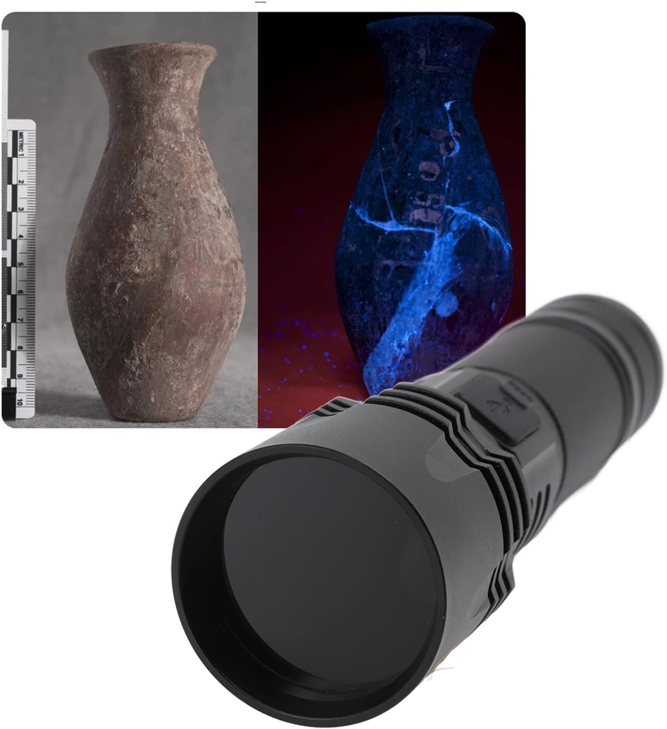 Torcia UV 20W 365nm - Luce Nera Ricaricabile, Impermeabile IPX6, Per E Minerali Rilevamento Urina Animali - Foto 4