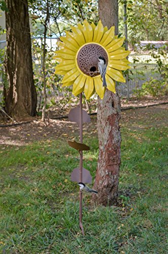 Desert Steel 409-103 Sunflower Feeder – Metal Yard Art/Bird Seedfeeder, 42 x 14 x 14