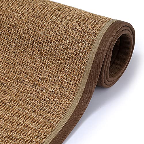 YUJIANHUAA Alfombras Fibras Naturales,Alfombras Sisal,100% Natural,Reverso Antideslizante,Cuarto Sala de Estar Balcón Mesa de Centro Antideslizante Alfombra de Sisal,Personalizable (40x60cm)