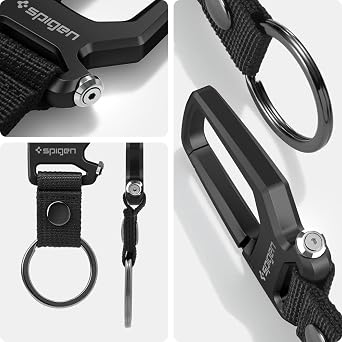 Spigen Anahtarlık Kanca ve Şişe Açacağı (2 Adet) Carabiner Siyah - AHP08270 (Spigen TR Garantili)