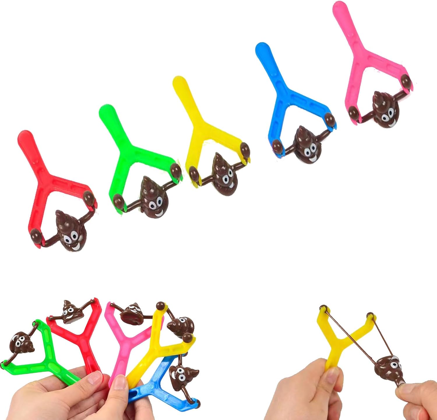 AHYCS Poop Slingshot Toys Smiley Poop Stress Relief Toys