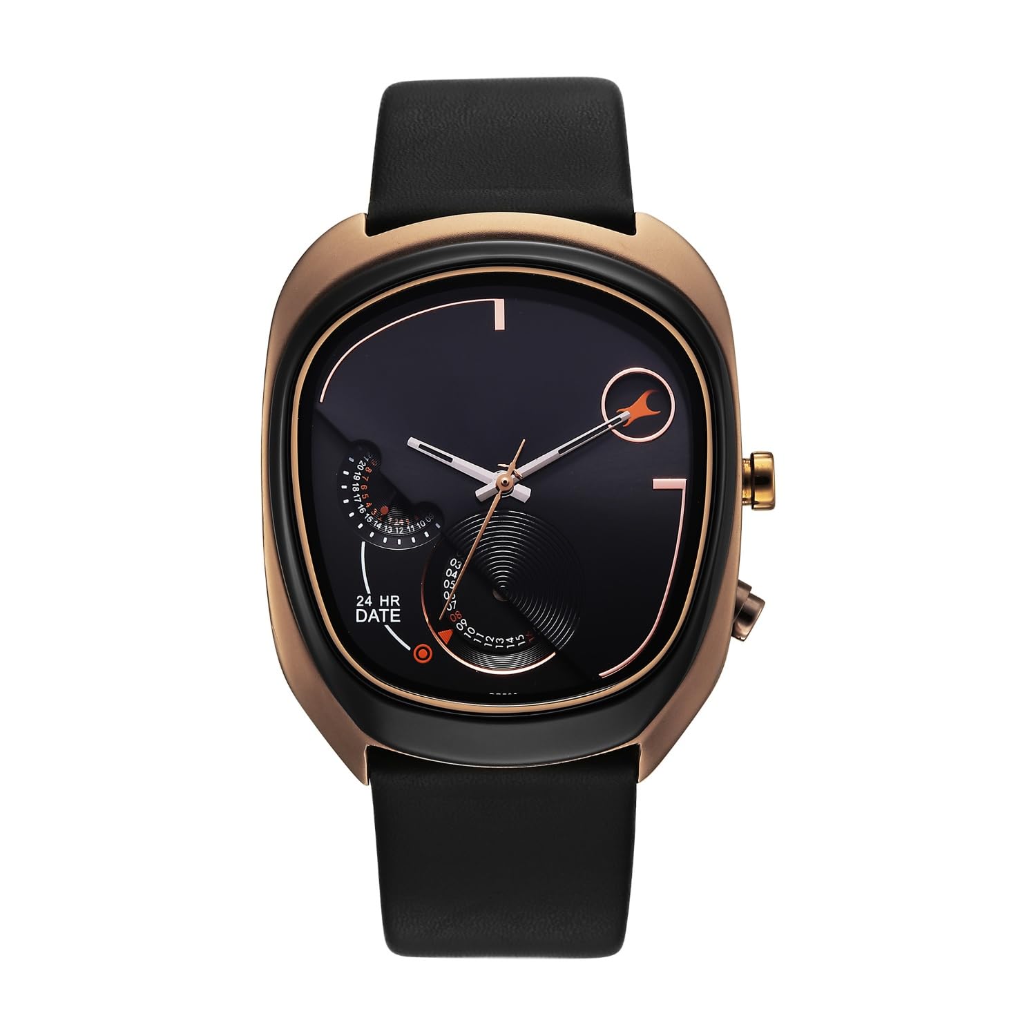 Fastrack Cosmic Tribe Quartz Black Shaped Dial Men's Watch | Leather Strap Material | Watches for Men Analog - 3327KL01-image-45
