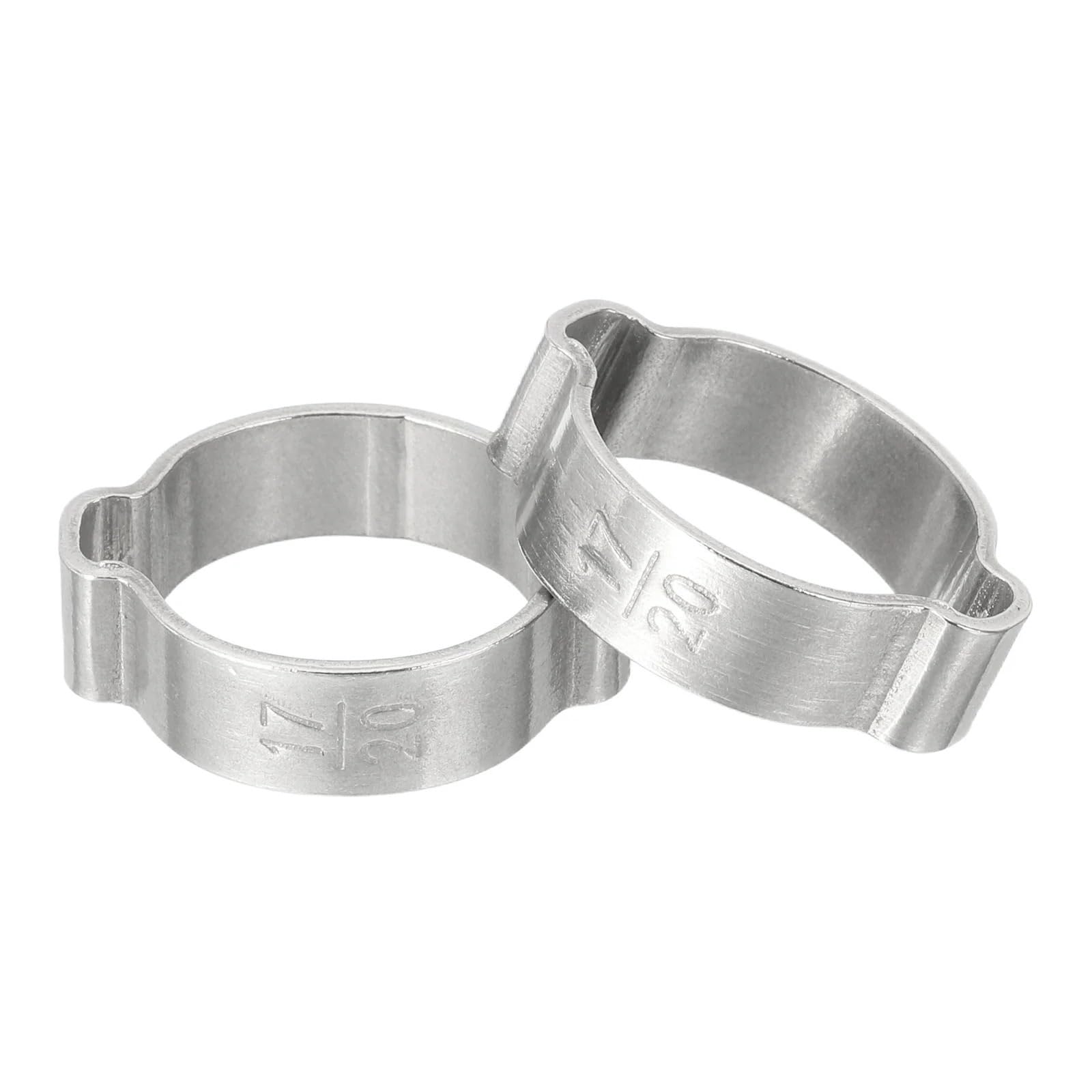 20/40Pack 7-31mm Double Ear Hose Clamps - 304 Stainless Steel Pipe Clamp for(14-17mm 40Pack)