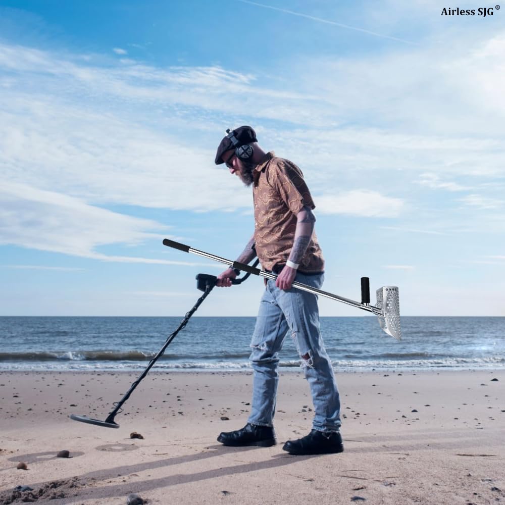Paletta per il Rilevamento di Metalli, Caccia ai Tesori sulla Spiaggia - Design ergonomico e di Alta Qualità con Asta in Acciaio Inox