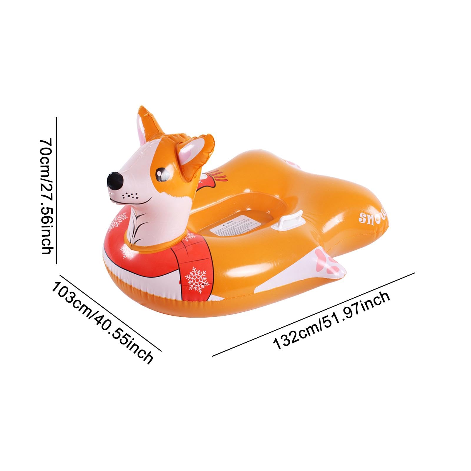 Luge Gonflable en Forme de Chiot pour Enfants et Adultes, Luge Gonflable Portable