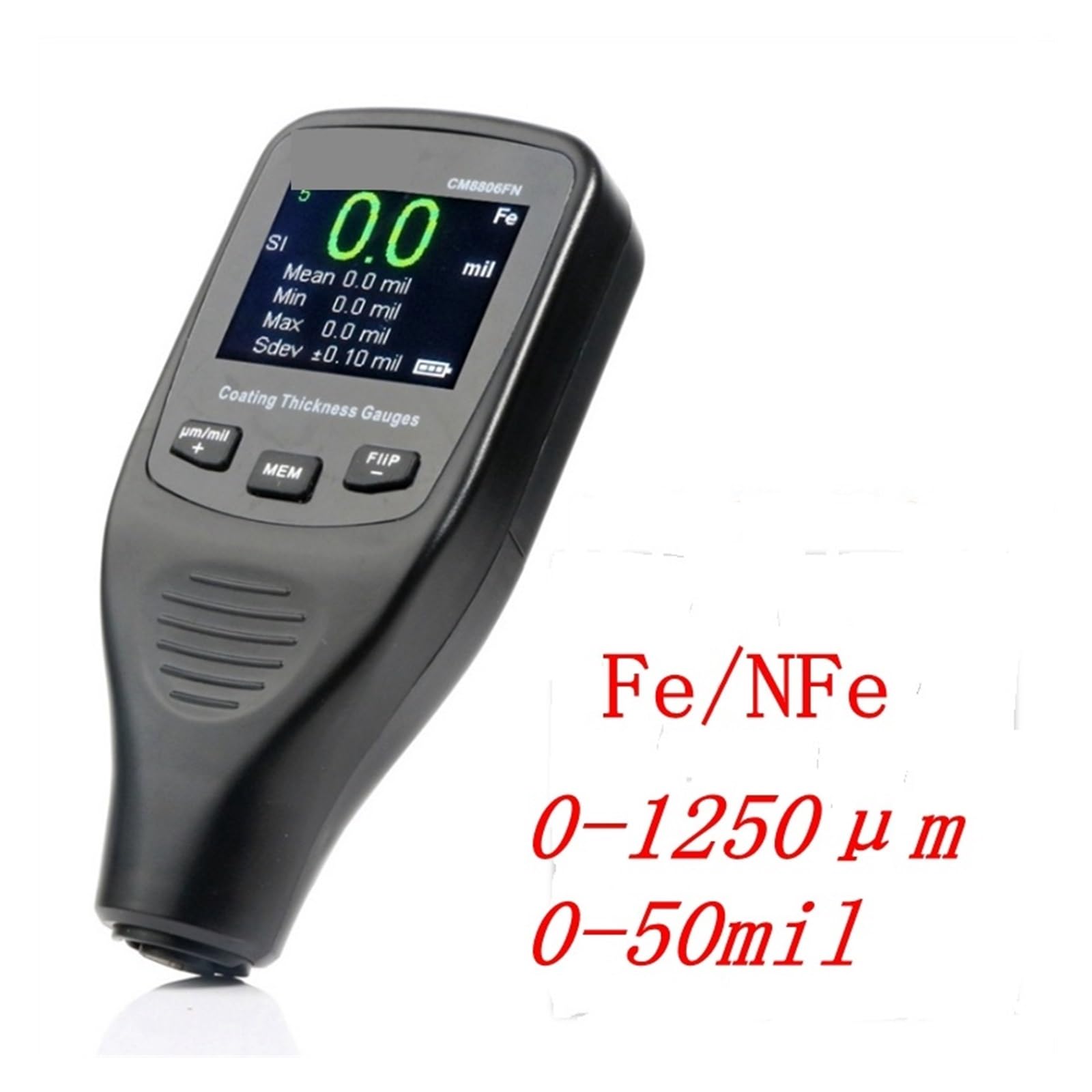Spessimetro Vernice, Digital Car Body Tester Detailing Tool Calibro di Spessore del Rivestimento Automatico 50mil 1250um Misuratore di Spessore del Film di Vernice for Auto