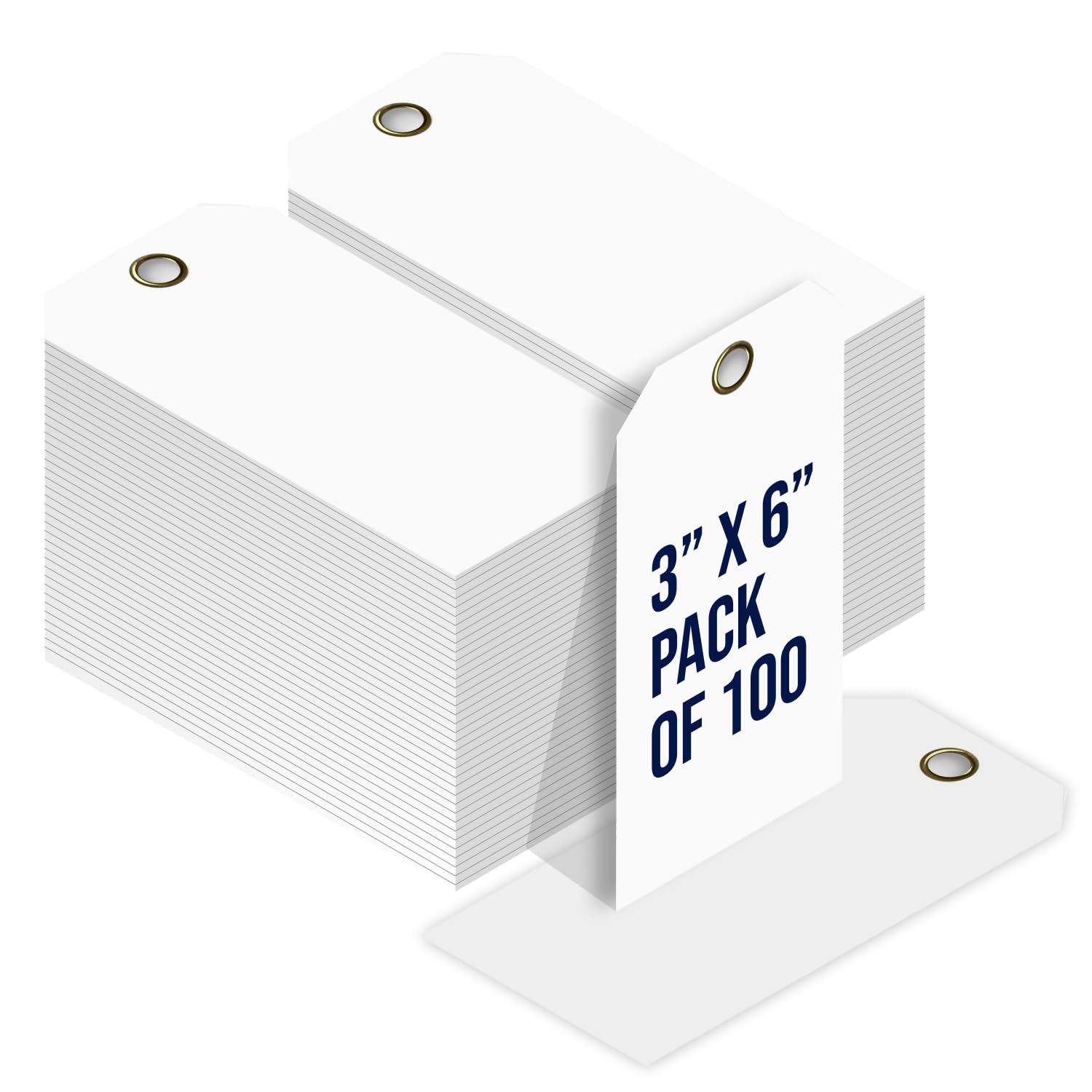 Etiquetas de plástico impermeables resistentes de 15 mil, equipamiento, válvula, mochila, paquete de 100 (3 x 6 pulgadas, blanco)