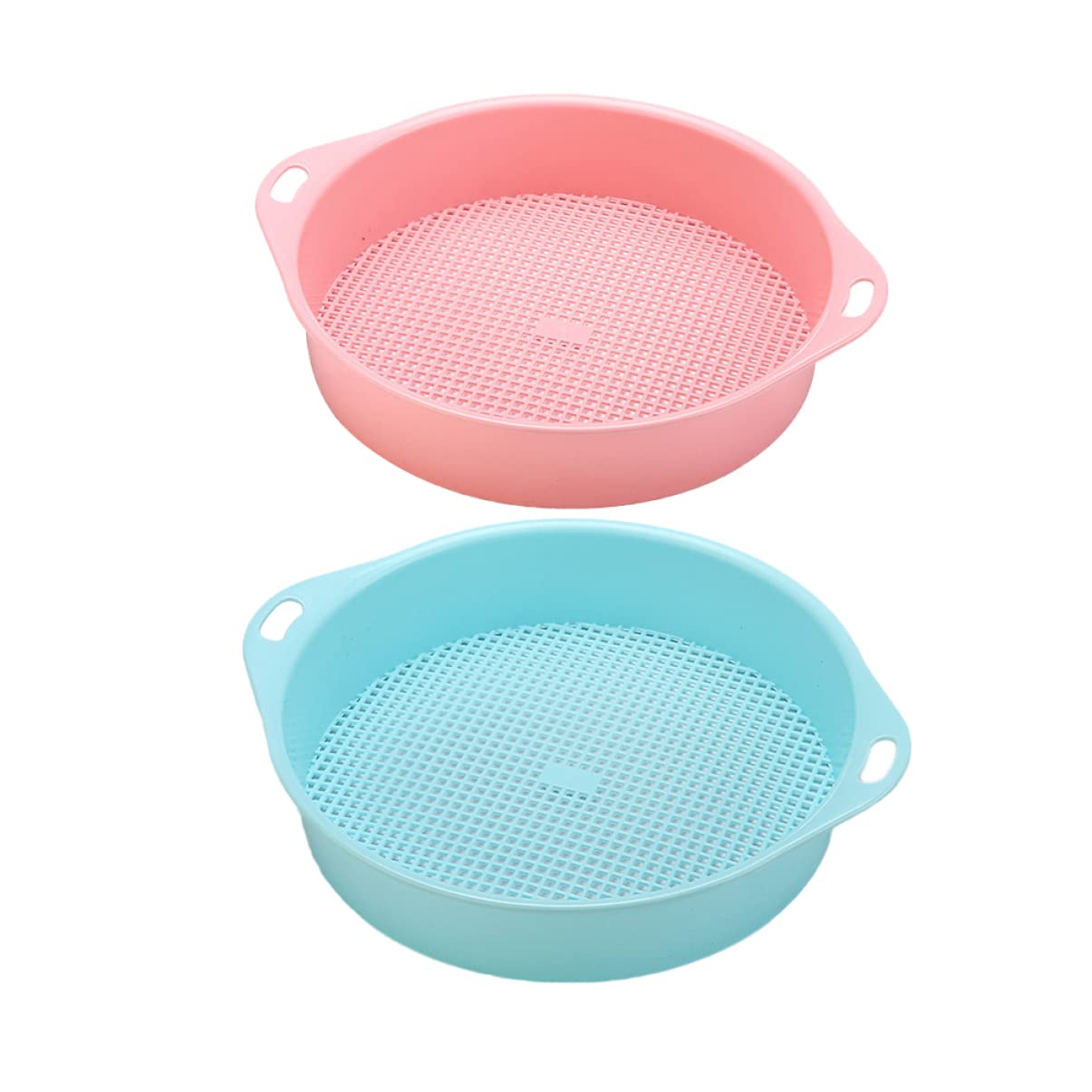 SUPVOX 2sets Plastic Soil Sieve for Outdoor Plants Garden Sifter Tool for Rocks Soil 2pcs*2