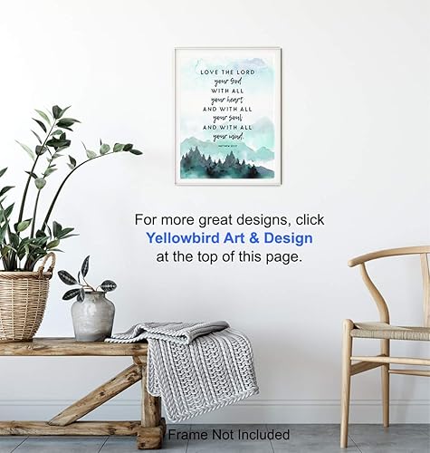 Miniatura 5 de Arte de pared con versículo bíblico – Decoración de pared religiosa – Ama al Señor – Arte de las Escrituras – Regalos cristianos para mujeres,